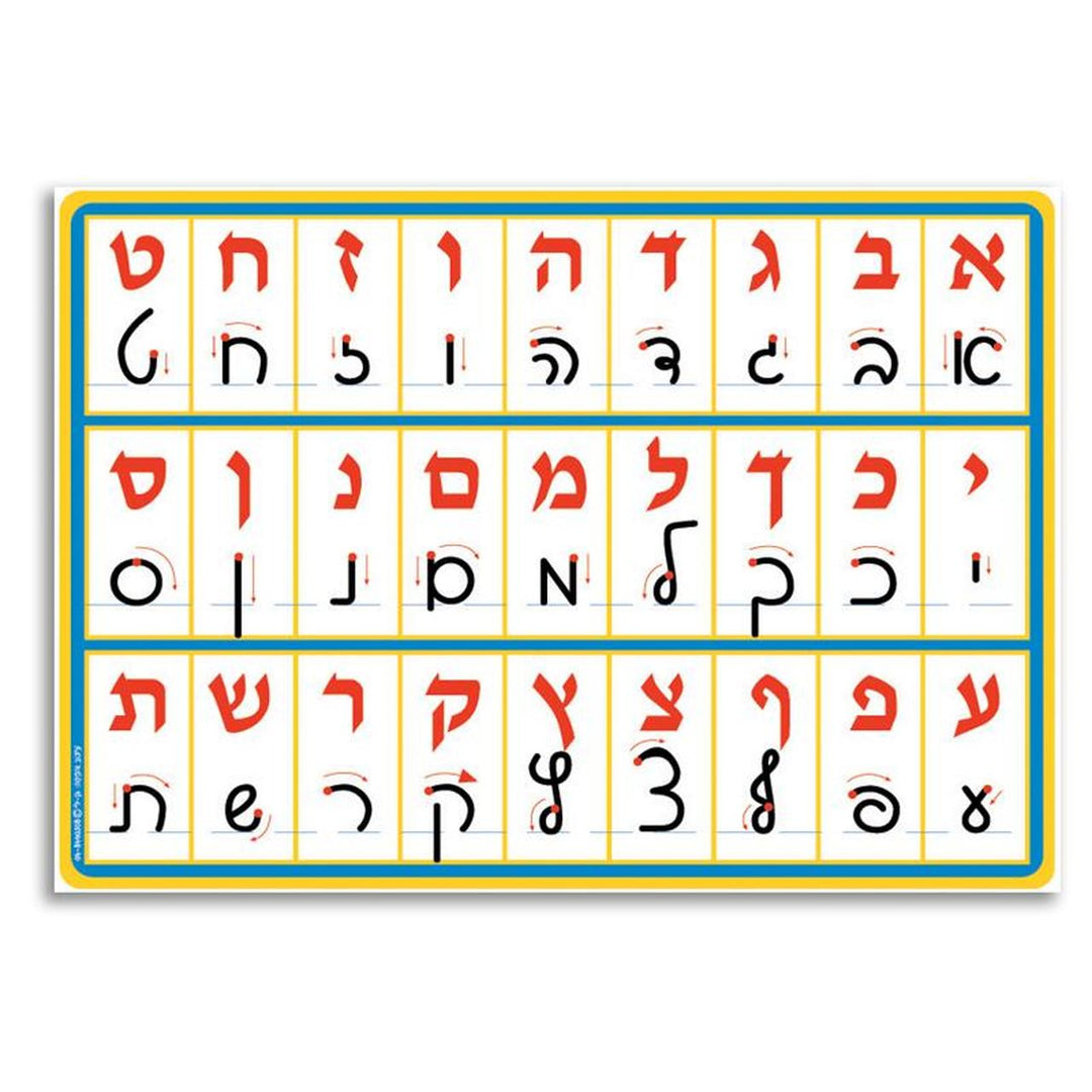 POSTER: Alef Beis PRINT/ SCRIPT LAMINATED 19" x 27"