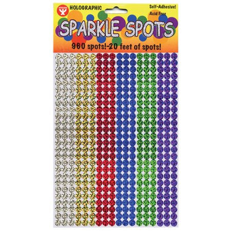 SPARKLE SPOTS STICKERS -  Holographic  - Adhesive - 960 Pack