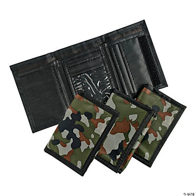CAMOUFLAGE VELCRO WALLETS 12 PACK