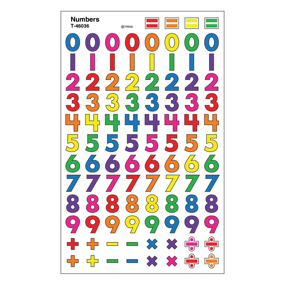 STICKERS: NUMBERS 8 SHEETS