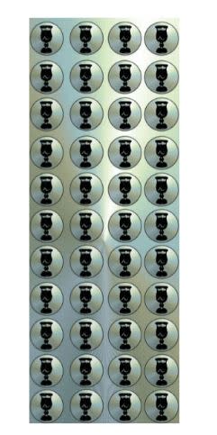 STICKERS - WINE CUP SILVER - ROUND - 44 STICKERS PER SHEET - 25 SHEETS