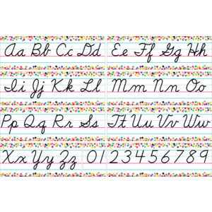 BULLETIN BOARD SET: CONFETTI CURSIVE ALPHABET LINE