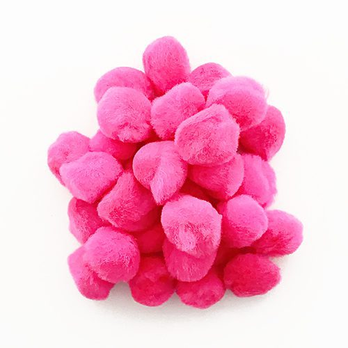 POM POMS: 1/2"  PINK 100 PACK