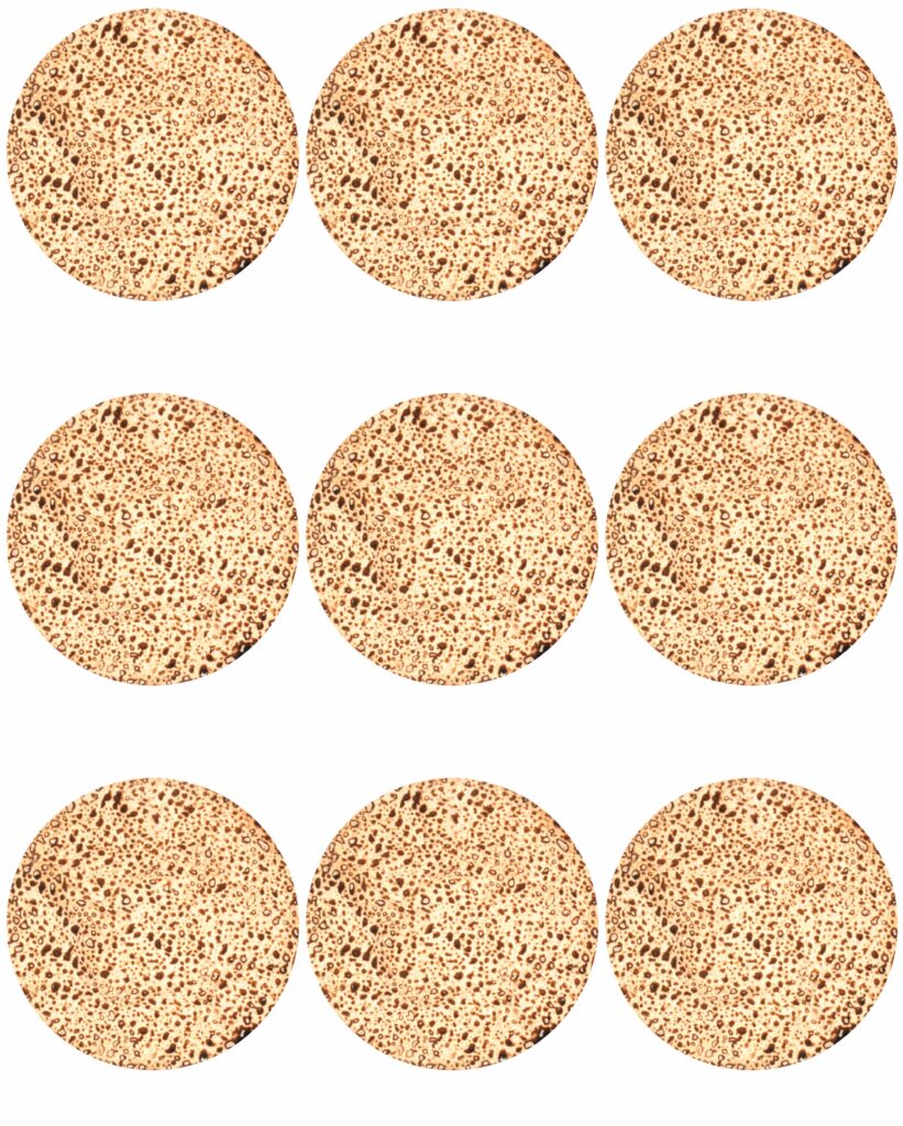 MATZAH STICKER 1 3/8"  9 PER SHEET - 6 SHEETS