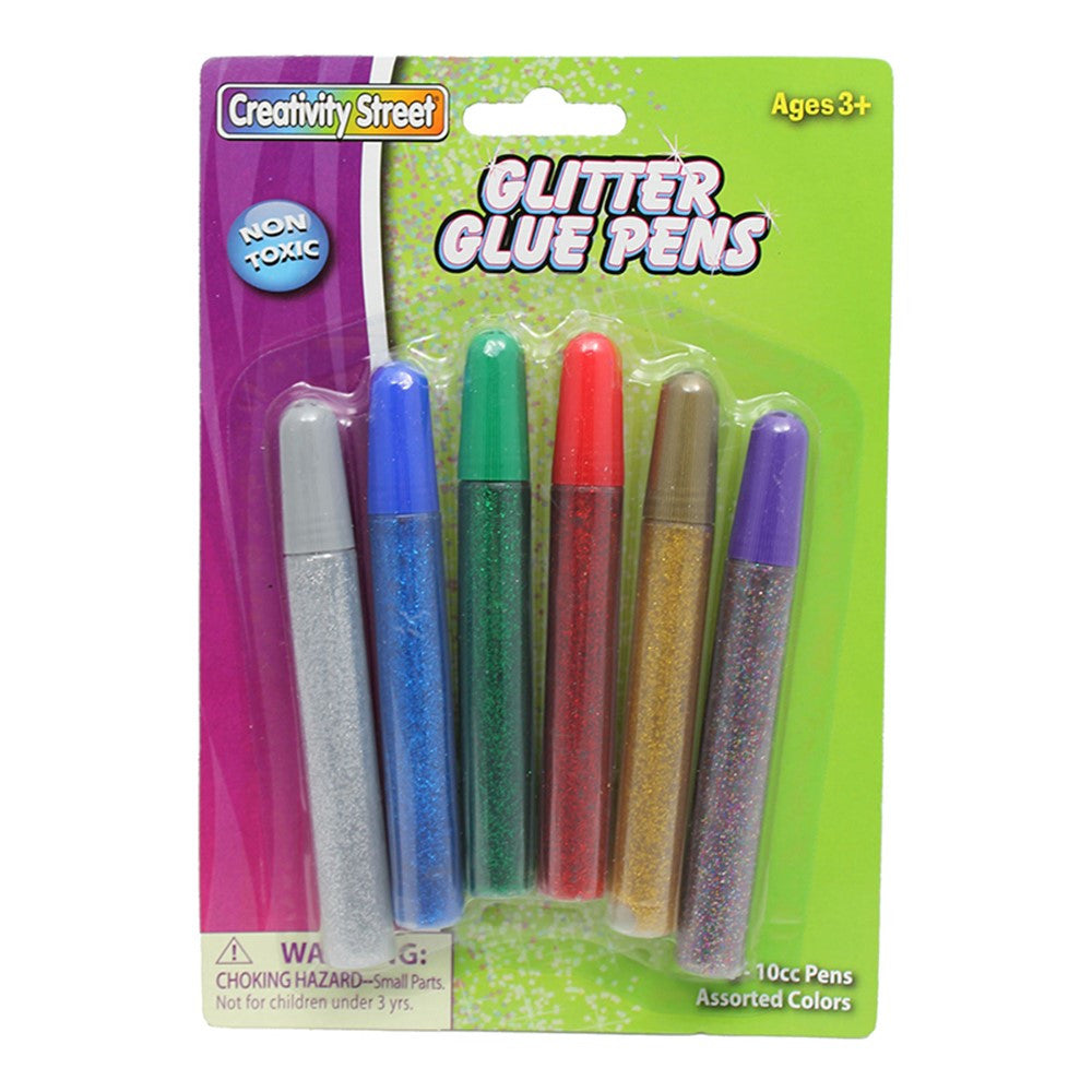 Glitter Glue Pens, 6 Colors Assorted Bright Hues, 0.34 fl. oz., 6 Pens