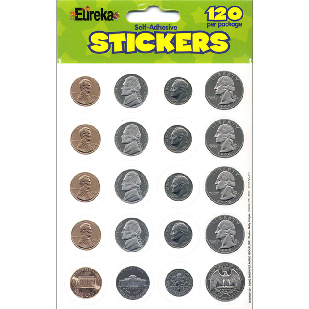 STICKERS: THEME MONEY COINS 120 STICKERS