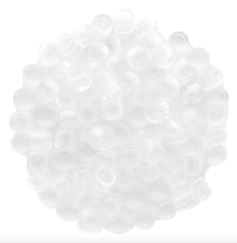 PONY BEADS: 6mmX9mm CLEAR  750 PC