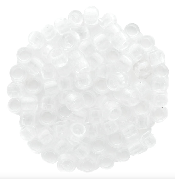 PONY BEADS: 6mmX9mm CLEAR  750 PC