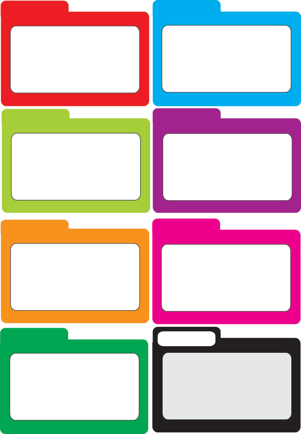 COLOR FILE CARDS MAGNETIC 8PCS