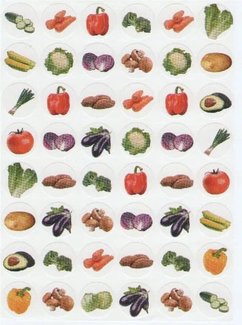 STICKERS: VEGETABLE ASSORTED 10 SHEETS