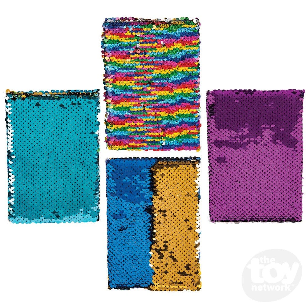 SEQUIN JOURNAL 6"X4.25"  ASSORTED COLORS