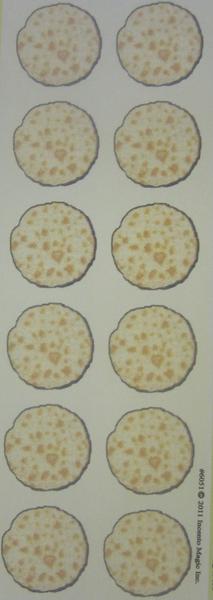 STICKERS:  MATZAH 1¼" - 12 PER SHEET - 6 SHEETS