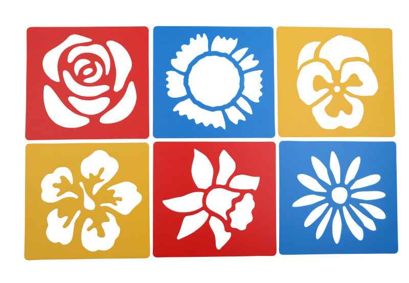 Flower Stencils 5.5"x6" 6  Pack