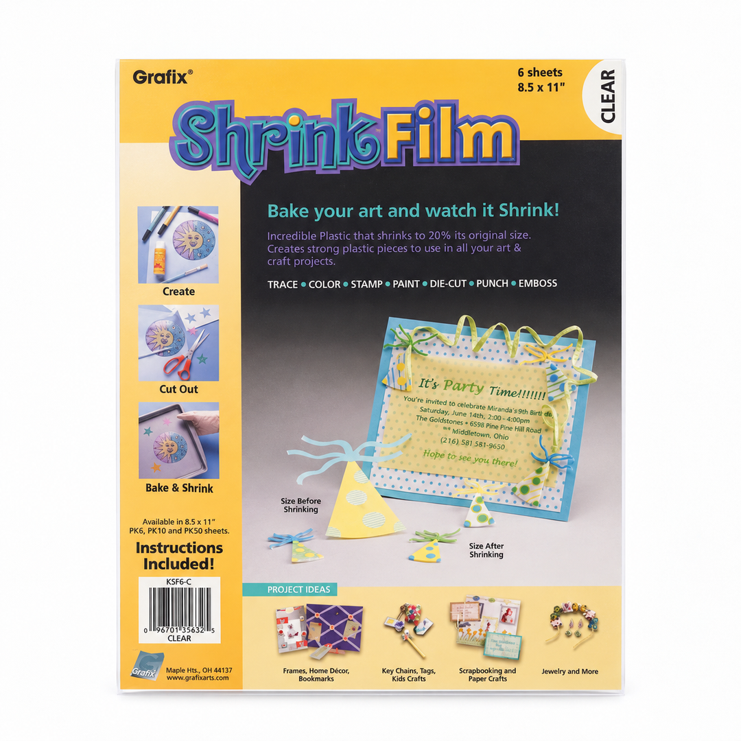Shrink Film 8.5"x11" – Clear / 6 Sheets
