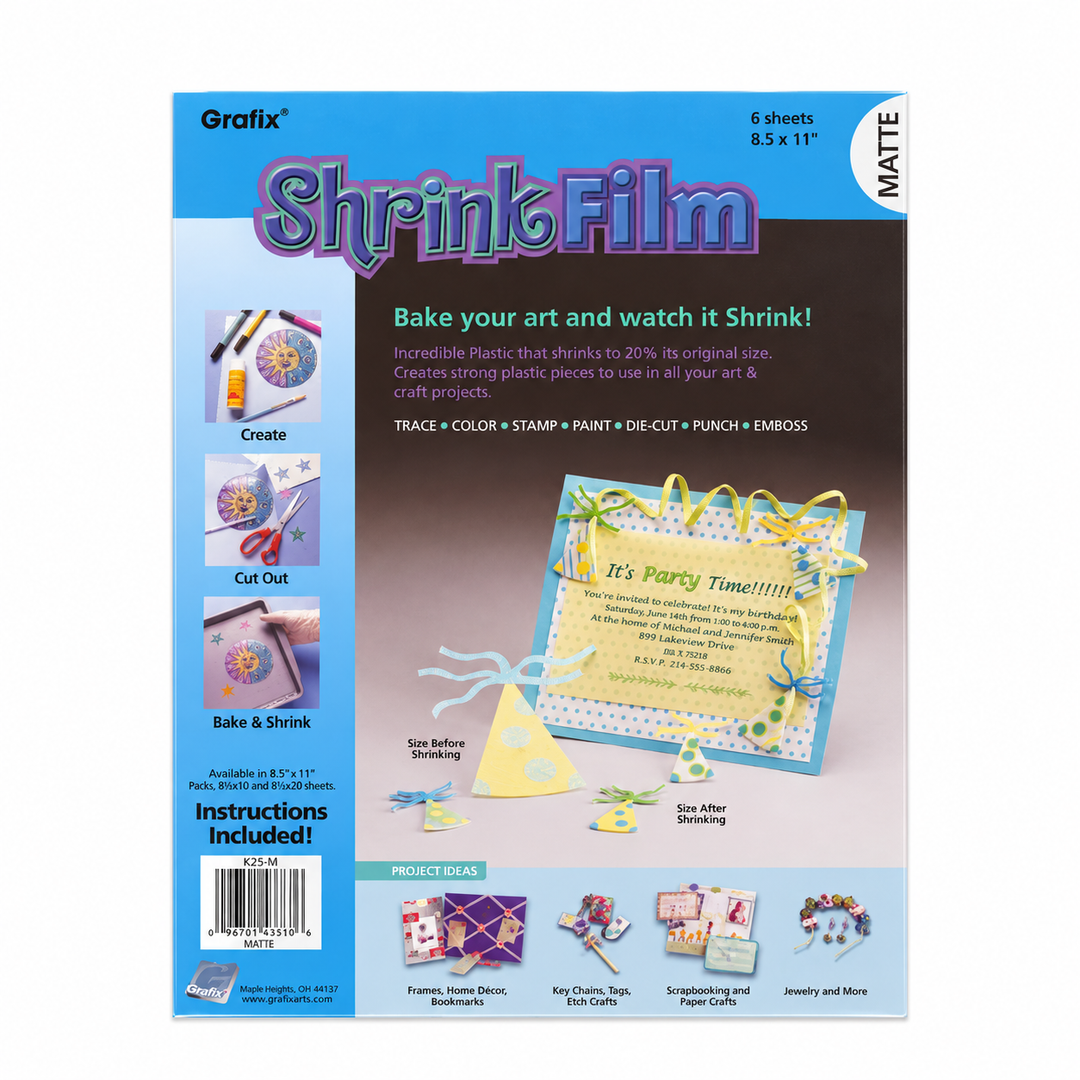 Shrink Film 8.5"x11" – Matte / 6 Sheets