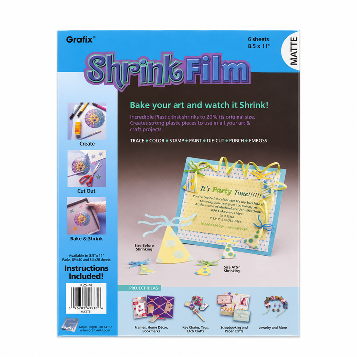Shrink Film 8.5"x11" – Matte / 6 Sheets