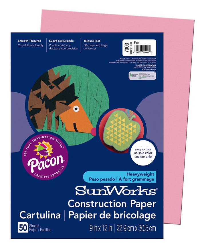 Medium Weight Construction Paper 9"x12" 50 Pack
