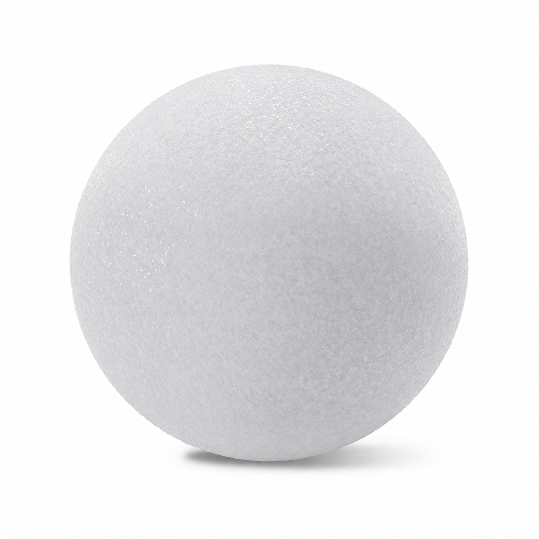 White Styrofoam craft ball