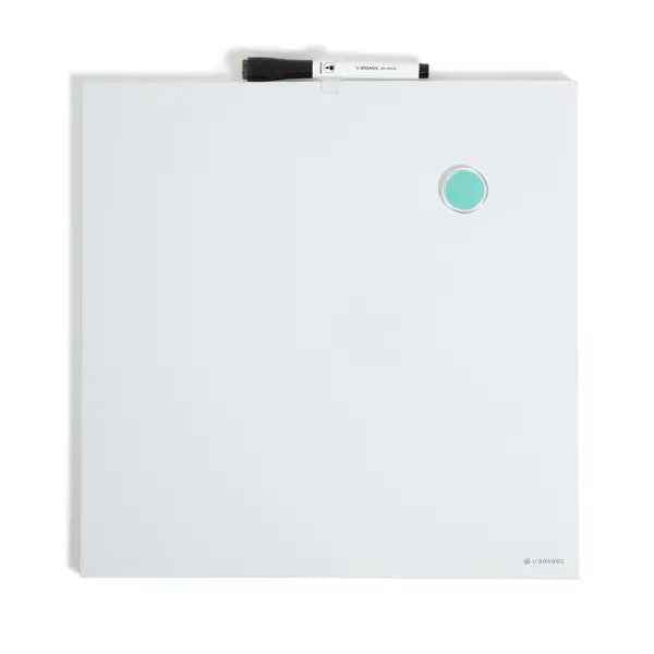 U Brands Magnetic Dry Erase Board with Marker 14"x14"