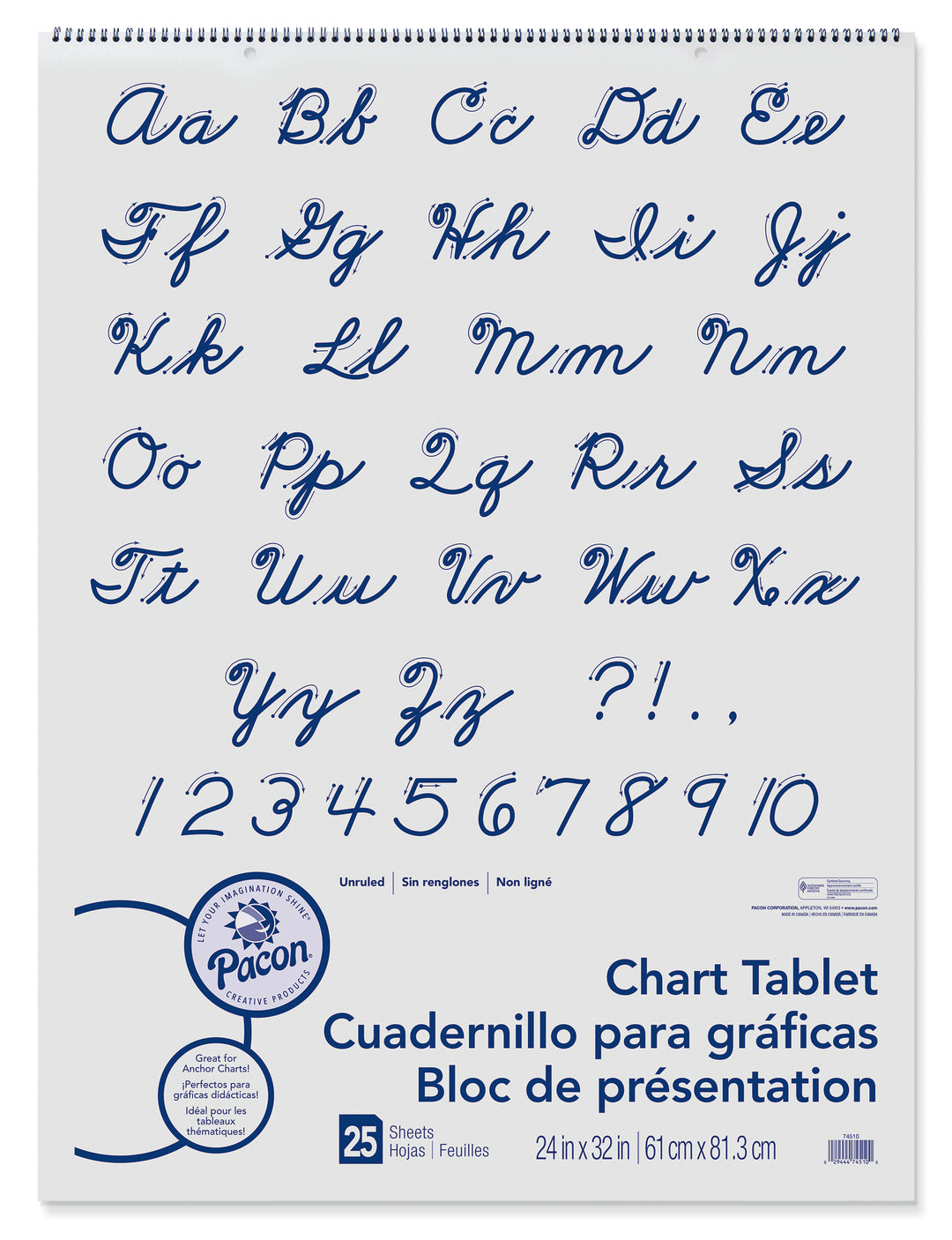 CHART TABLET - UNRULED 24x32 - 25 SHEETS