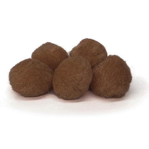 POM POMS: 1" BROWN 100 PACK