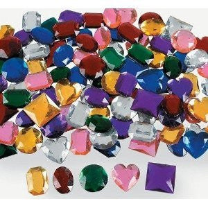 JUMBO ADHESIVE JEWELS   GEMS  1" 100PC