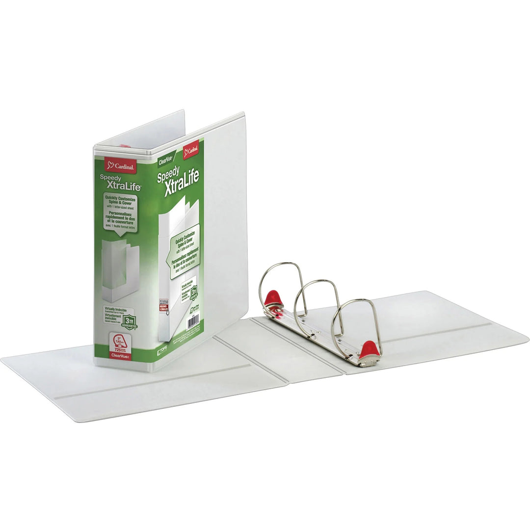 Cardinal Speedy XtraLife 3" Slant-D Ring View Binder White