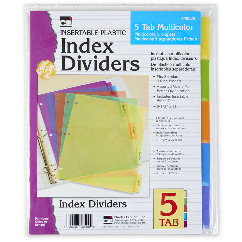 DIVIDERS 5-TAB PLASTIC