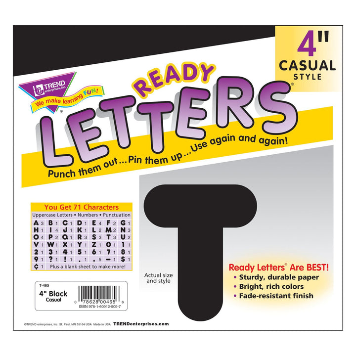 READY LETTERS: 4" BLACK