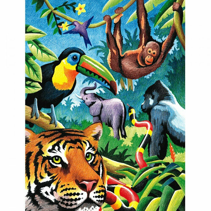 PENCIL BY NUMBER  - JUNGLE ANIMALS