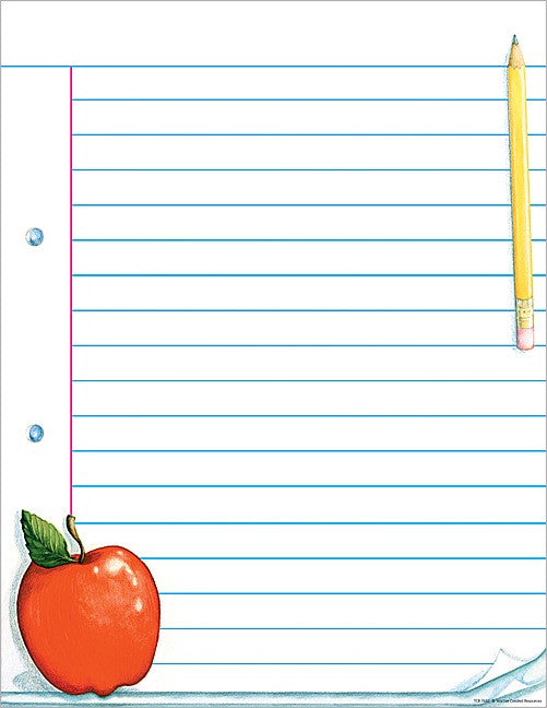 CHARTLET: LINED PAPER WITH APPLE