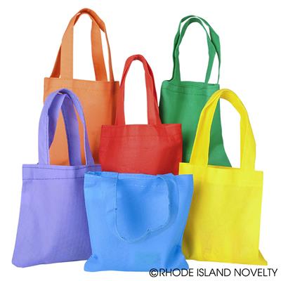 FABRIC TOTE BAG  ASST CLRS 6x6"