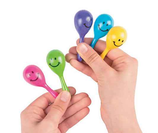 MARACAS - SMILE FACE  2¾" 12PC