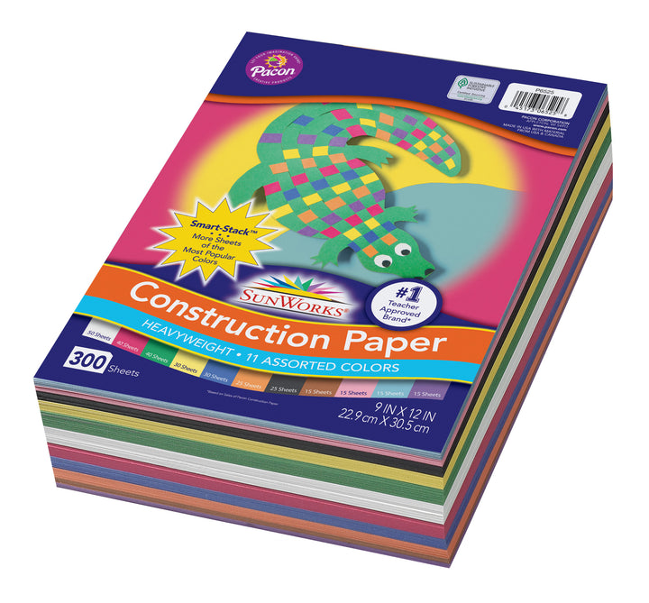 Assorted Colors Medium Weight Construction Paper 9"x12"