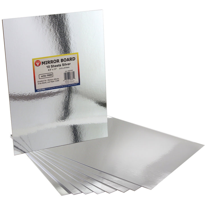MIRROR BOARD: 8.5" X 11" SILVER 10 PACK