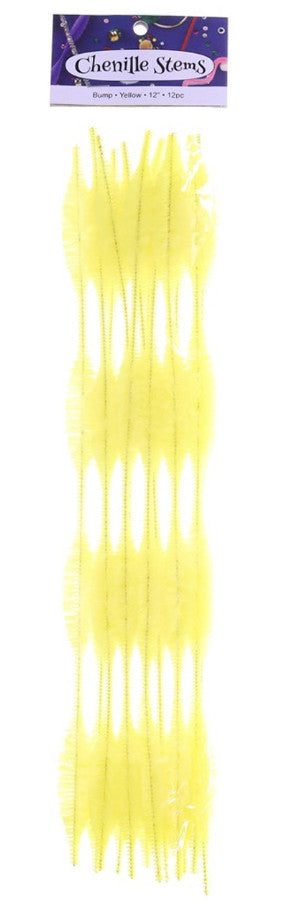 PIPE CLEANERS BUMPS: 12" - YELLOW - 12PC