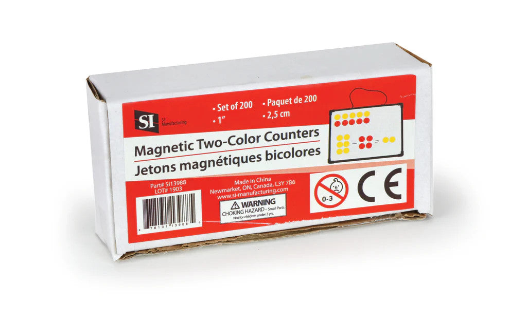 MAGNETIC COUNTERS: TWO-COLORYELLOW/RED 1" 200 PACK