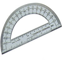 PROTRACTOR: CLEAR 180 DEGREES, 6".