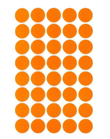 COLOR CODING DOT STICKER: ORANGE 3/4" 32 SHEETS
