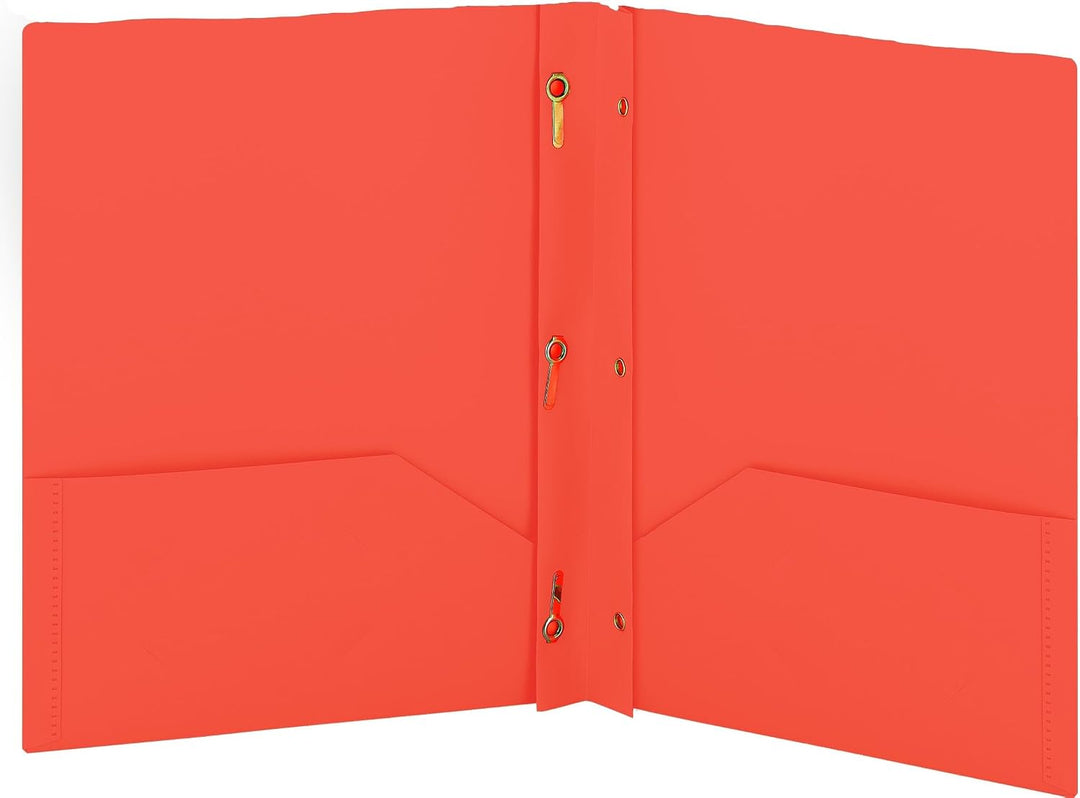 POLY FOLDER: 3 PRONG - 2 POCKET - RED