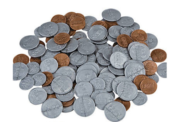 PLASTIC COINS - 144 PACK