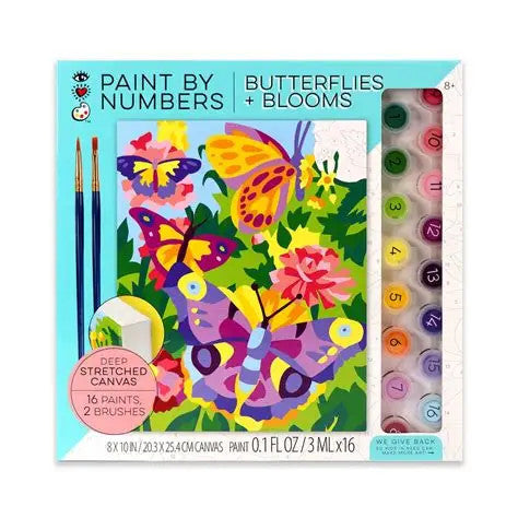 CANVAS PAINTING SET BUTTERFLY BLOOM WITH PAINT AND BRUSH 8"X10"