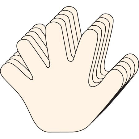 CUT-OUTS: LARGE HAND SINGLE COLOR  5.5" 31 PACK