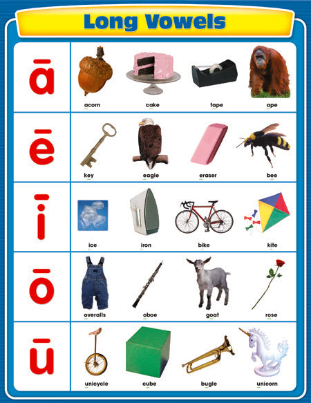 CHARTLET: LONG VOWELS 17"X22"
