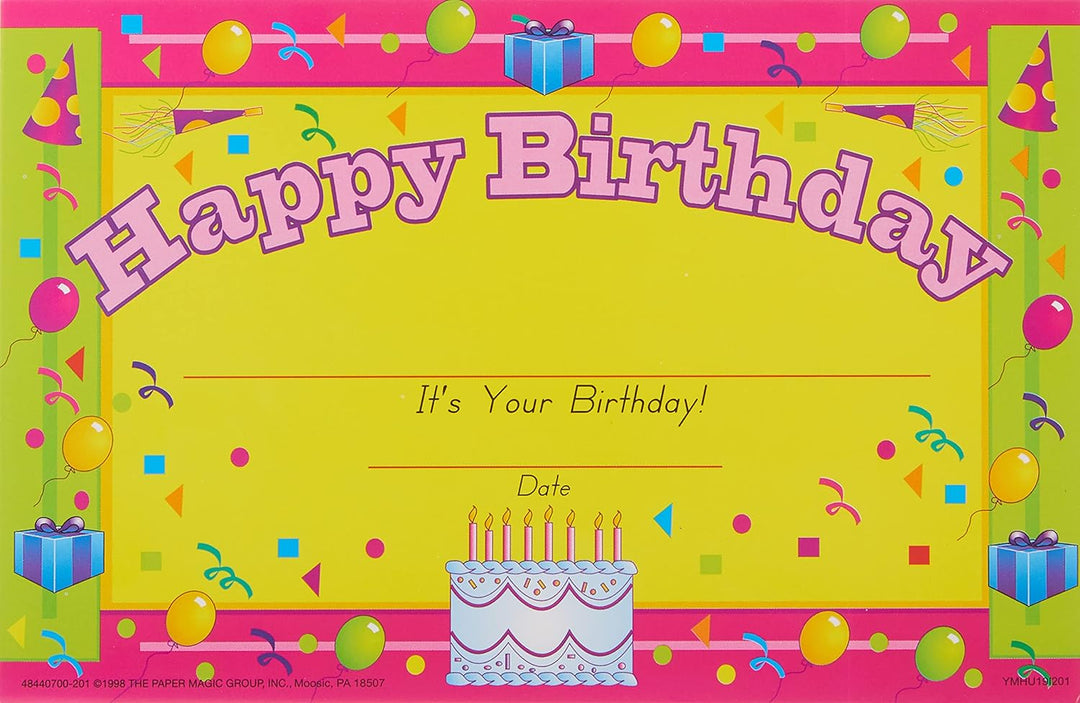 AWARD CERTIFICATE: HAPPY BIRTHDAY 36 PACK