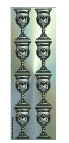 STICKERS -  SILVER BECHER 1 3/4" - 48 STICKERS
