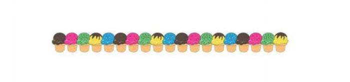 BORDER  -  ICE CREAM CONES  DIE-CUT  - 3"x36&