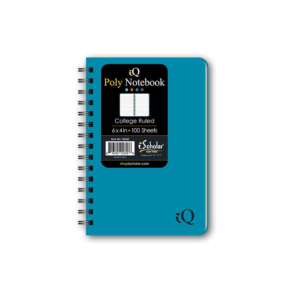 POLY MEMO BOOK  6"x4" DOUBLE SIDE WIRE 100 SHEETS