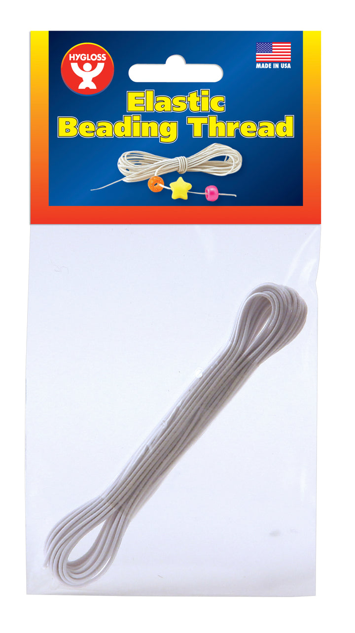 BEADING THREAD - ELASTIC - WHITE 4 YARDS