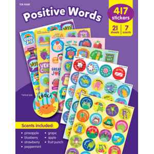 SCENTED STICKER VARIETY PACK- POSITIVE WORDS - 21 SHEETS